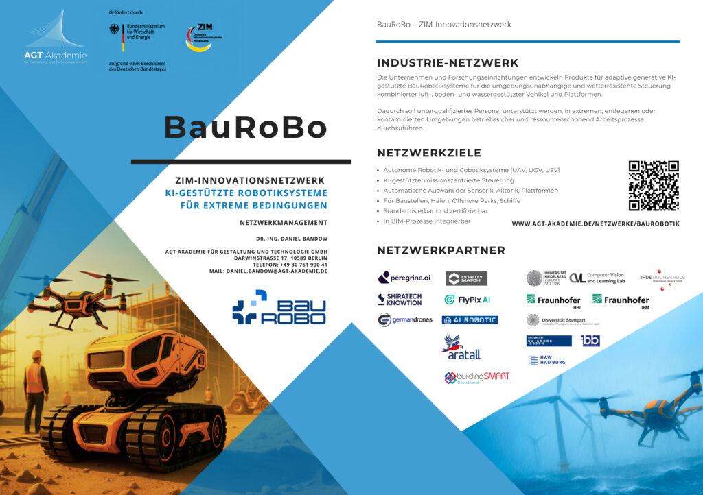 Twopager Baurobotik mit QR-Code